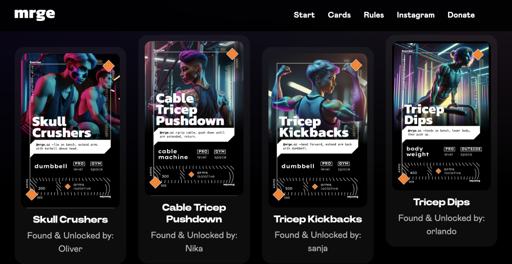 screenshot of the website